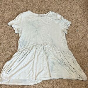 light blue tie die top